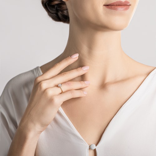 Pierścionek zaręczynowy The Journey: złoty, morganit